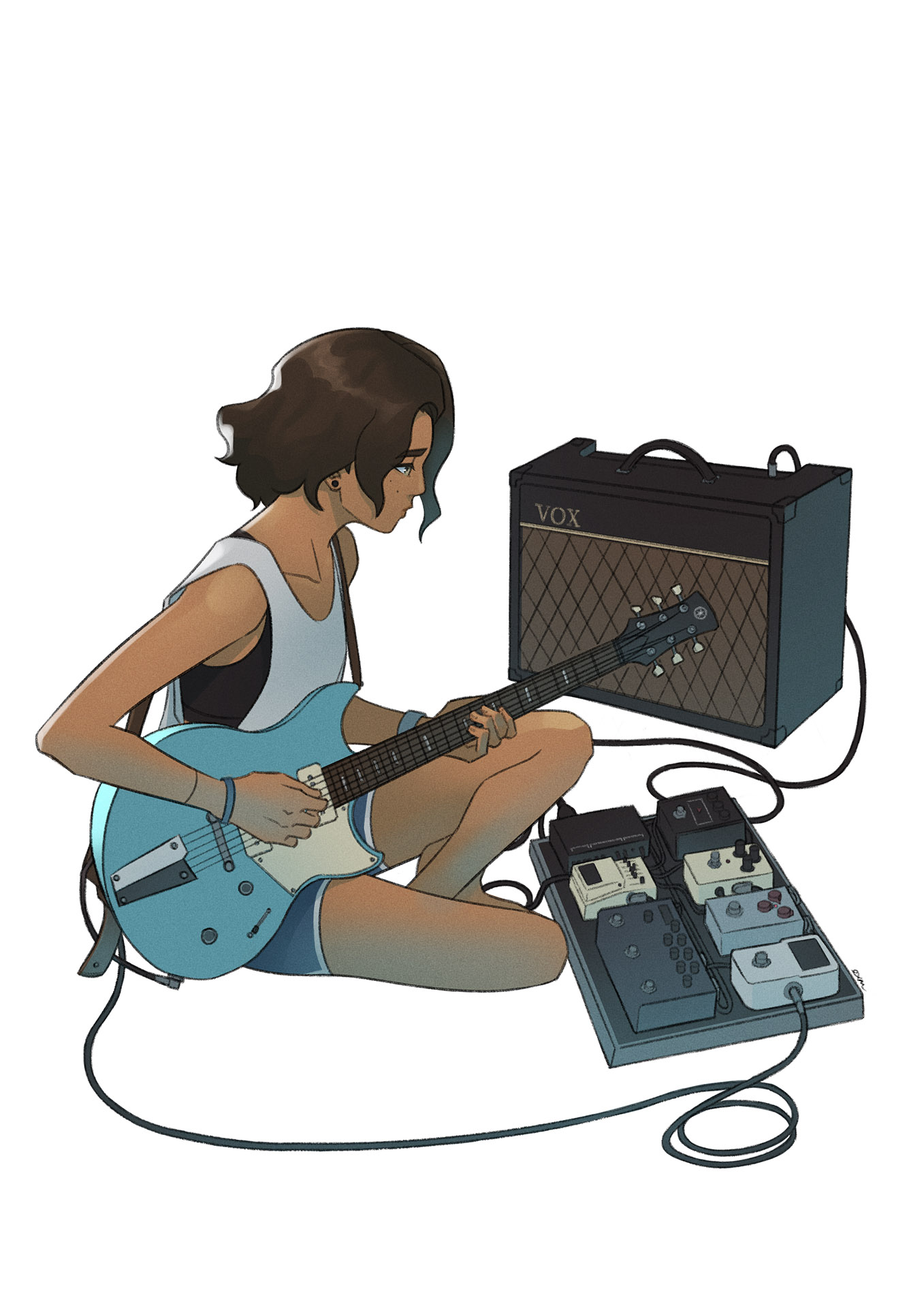 noodling (girl playing guitar)